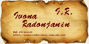 Ivona Radonjanin vizit kartica
